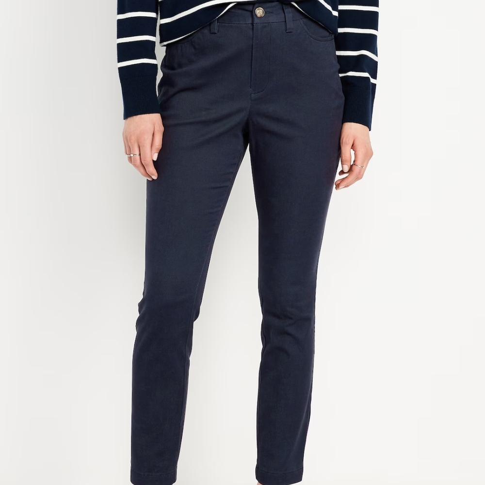 Old Navy Women's Uniform Skinny Pants Navy Size 8 Tall